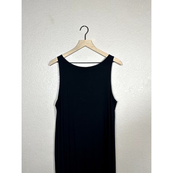 Eileen Fisher Black Tank Maxi Cotton Blend Dress Size Extra Large - Picture 5 of 6